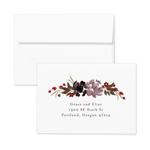 Autumn Romance Wedding Response Card Standard Envelopes White Standard Chocolate Return Address Signature