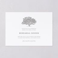 Southern Oak Tree Rehearsal Dinner Invitations Pure White Signature Blank
