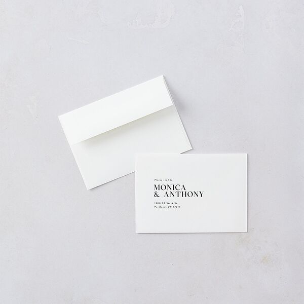 Simple Editorial Photo Wedding Response Cards Pure White Signature