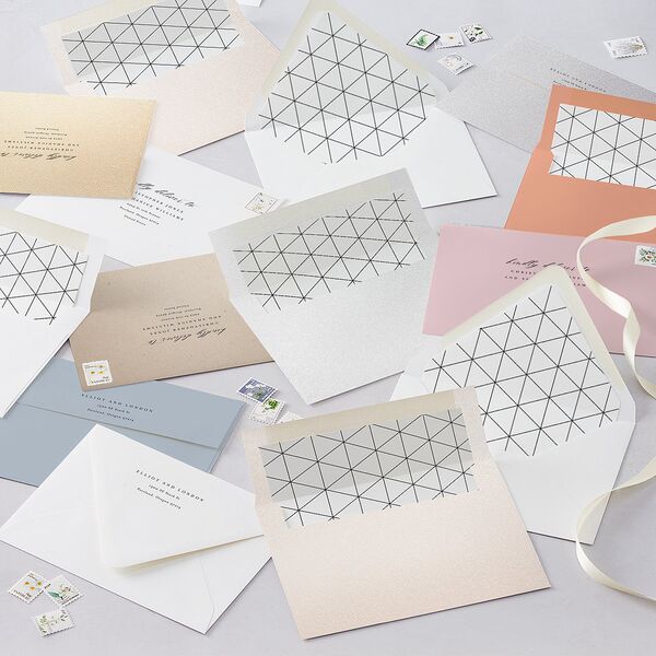 Timeless Typography Save The Date Cards Pure White Signature smooth Blank No Standard