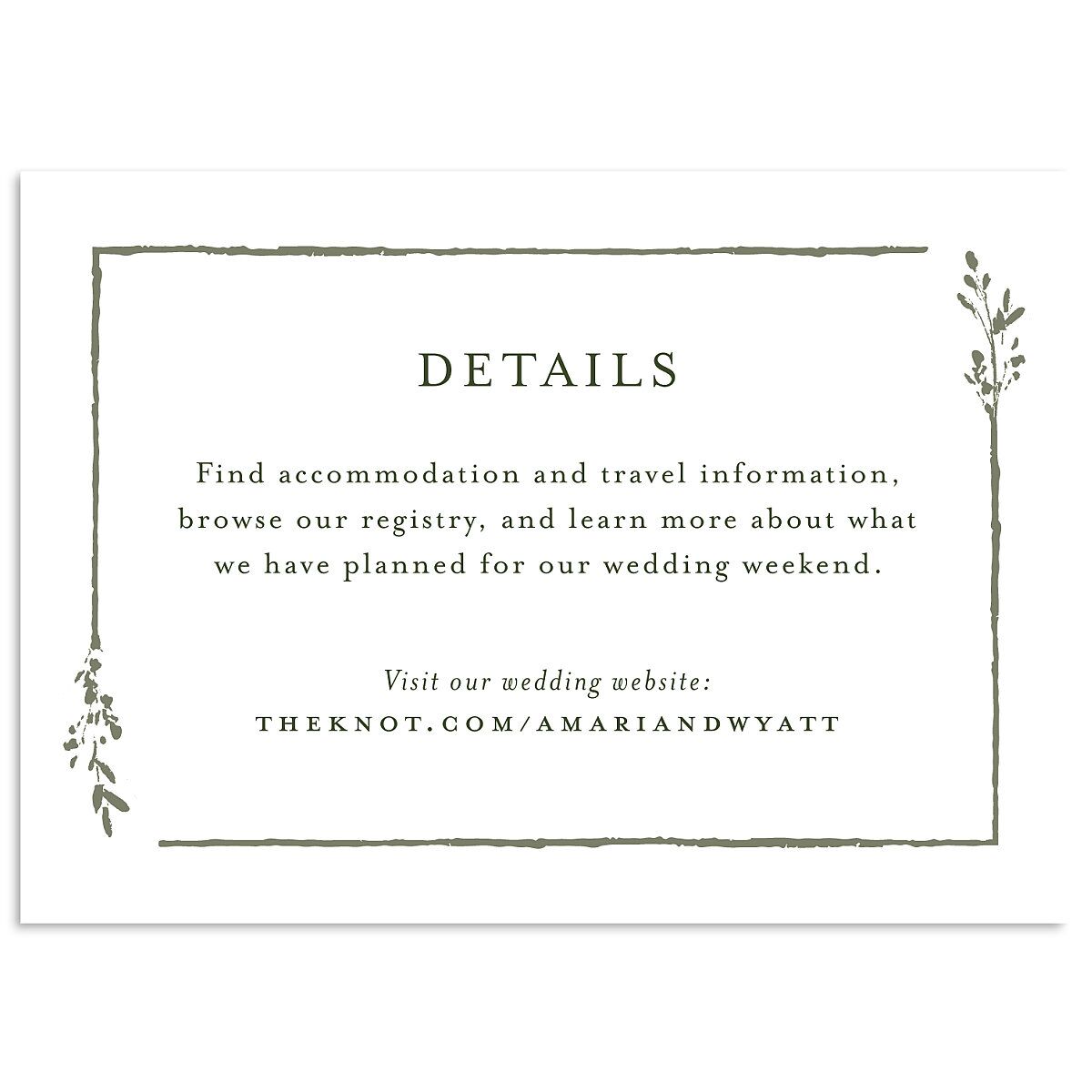 Rustic Branch Frame Wedding Enclosure Cards