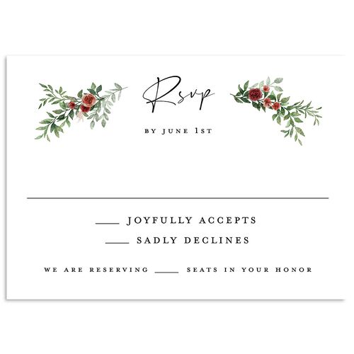 Floral Arc Wedding Response Cards Merlot Signature Standard