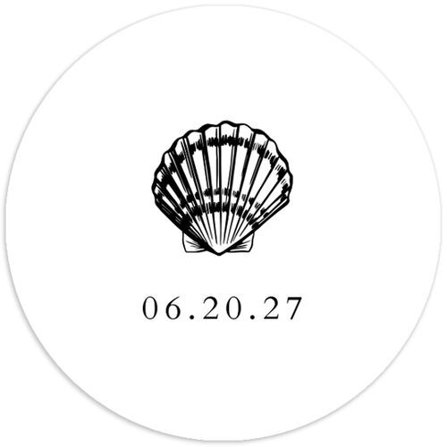 Classic Shell Wedding Stickers Licorice Circle