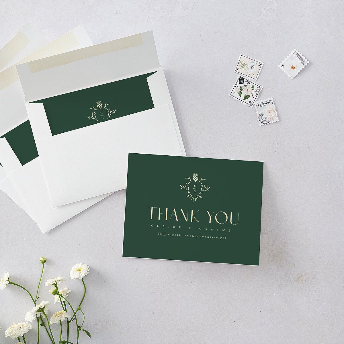 Tartan Crest Thank You Cards — view 2