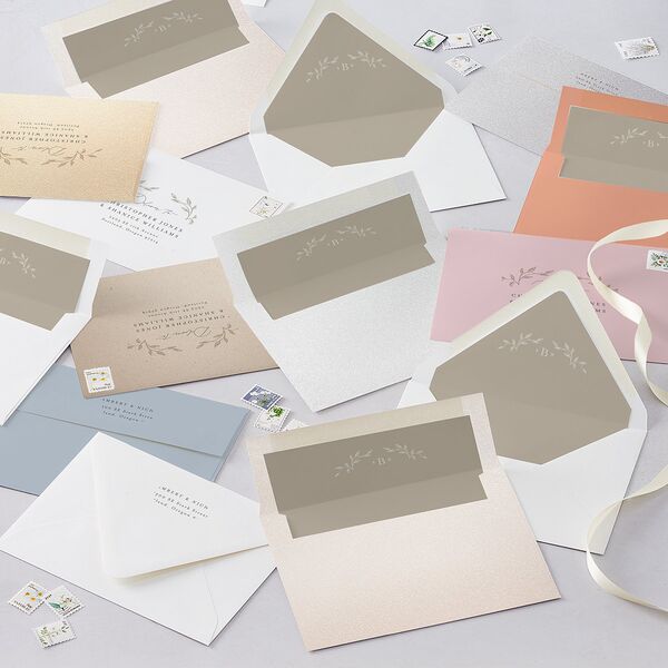 Heirloom Botanical Foil Euro Envelope Liners Linen Luxe