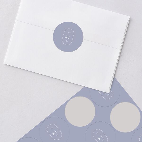 Glistening Wildflower Wedding Stickers Pure White Circle