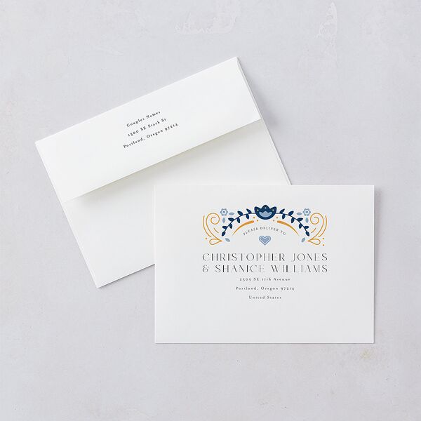 Nordic Folk Rehearsal Dinner Invitations Butterscotch Signature Blank