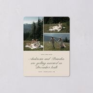 Vintage Cinematic Photo Save The Date Magnets Linen Magnet Paper