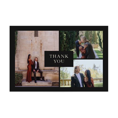 Simple Rustic Wreath Thank You Postcards Midnight