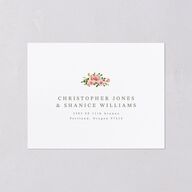 Watercolor Floral Crest All-in-One Wedding Invitations Shell Pink Signature Light Both Recipient and Return Addresses No