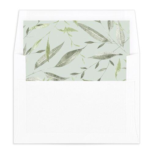 Leafy Rustic Monogram Envelope Liners Moss Standard