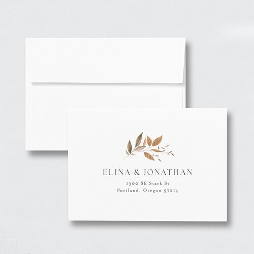 Leafy Rustic Monogram Response Card Envelopes Cotton Standard White Return Address