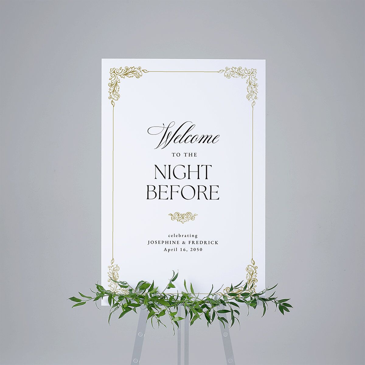 The Night Before Black Tie Crest Standard Welcome Sign Large Pure White Standard Indoor Foam Core L Welcome
