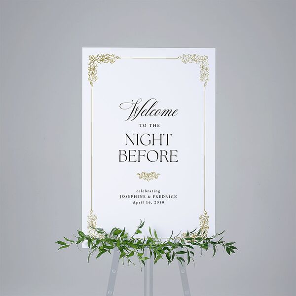 The Night Before Black Tie Crest Standard Welcome Sign Large Pure White Standard Indoor Foam Core L Welcome