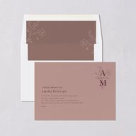 Rustic Monogram Bridal Shower Invitations Dusty Rose Signature Blank Standard