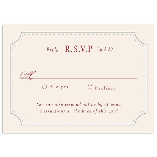 Vintage Vase Wedding Response Cards Burgundy Signature Standard