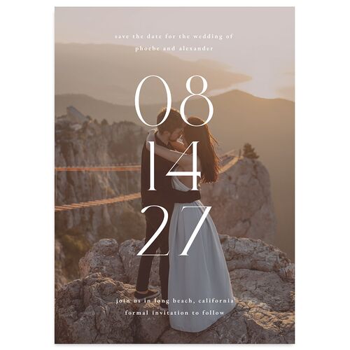 Striking Scene Save the Date Cards Thyme Signature smooth Blank No Standard