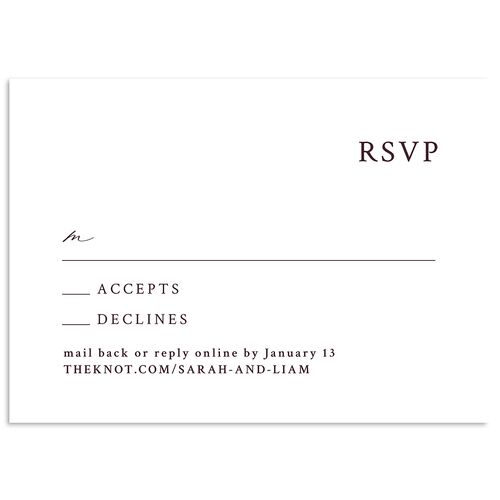 Elevated Minimalist Ampersand Wedding Response Cards Eggplant Signature Standard