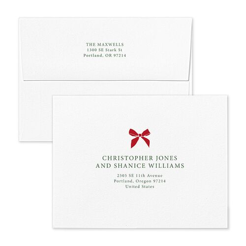 Simple Frame Photo Accent Thank You Card Envelopes White Hunter Green Both Recipient and Return Addresses Signature Standard
