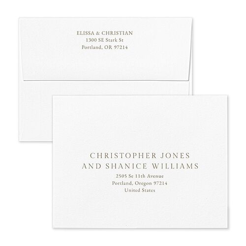 Elegant Images Save the Date Petite Card Envelopes White Pure White Both Recipient and Return Addresses Signature Standard