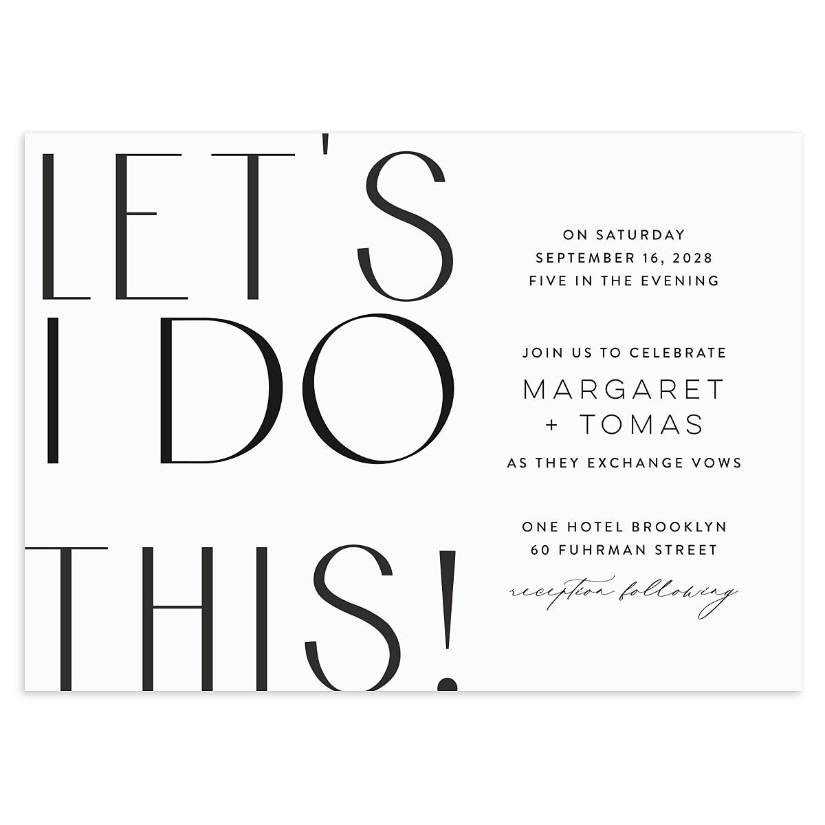 Real Talk Wedding Invitations