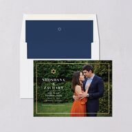 Jewish Chuppah Save the Date Cards Gold Maritime Signature smooth Blank No Standard