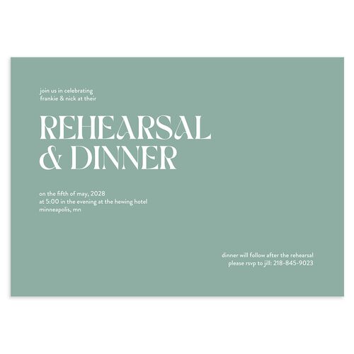 Checked Rehearsal Dinner Invitations Pool Signature Blank