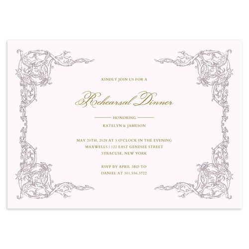 Romantic Rococo Rehearsal Dinner Invitations Purple Haze Signature Blank Standard
