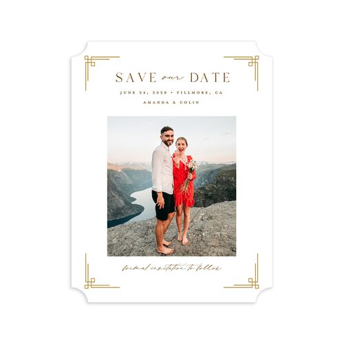 Church Cross Save the Date Petite Cards Marigold Signature smooth Blank No Ticket