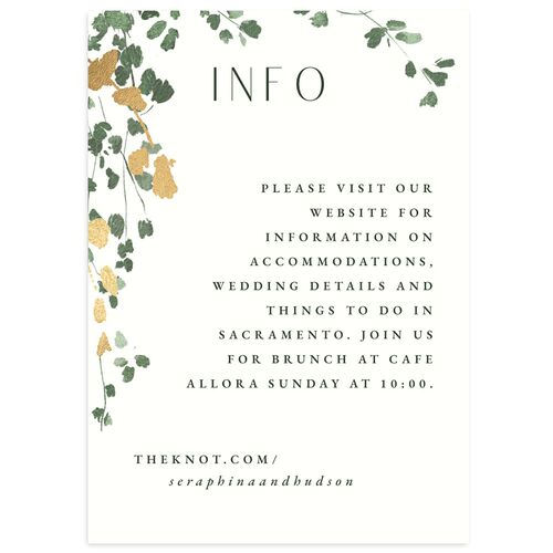 Cascading Florals Wedding Enclosure Cards Gold Thyme Signature