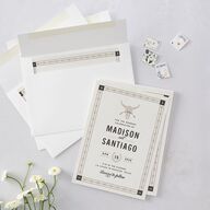 Hitched in Texas Wedding Invitations Charcoal Signature Blank No Standard