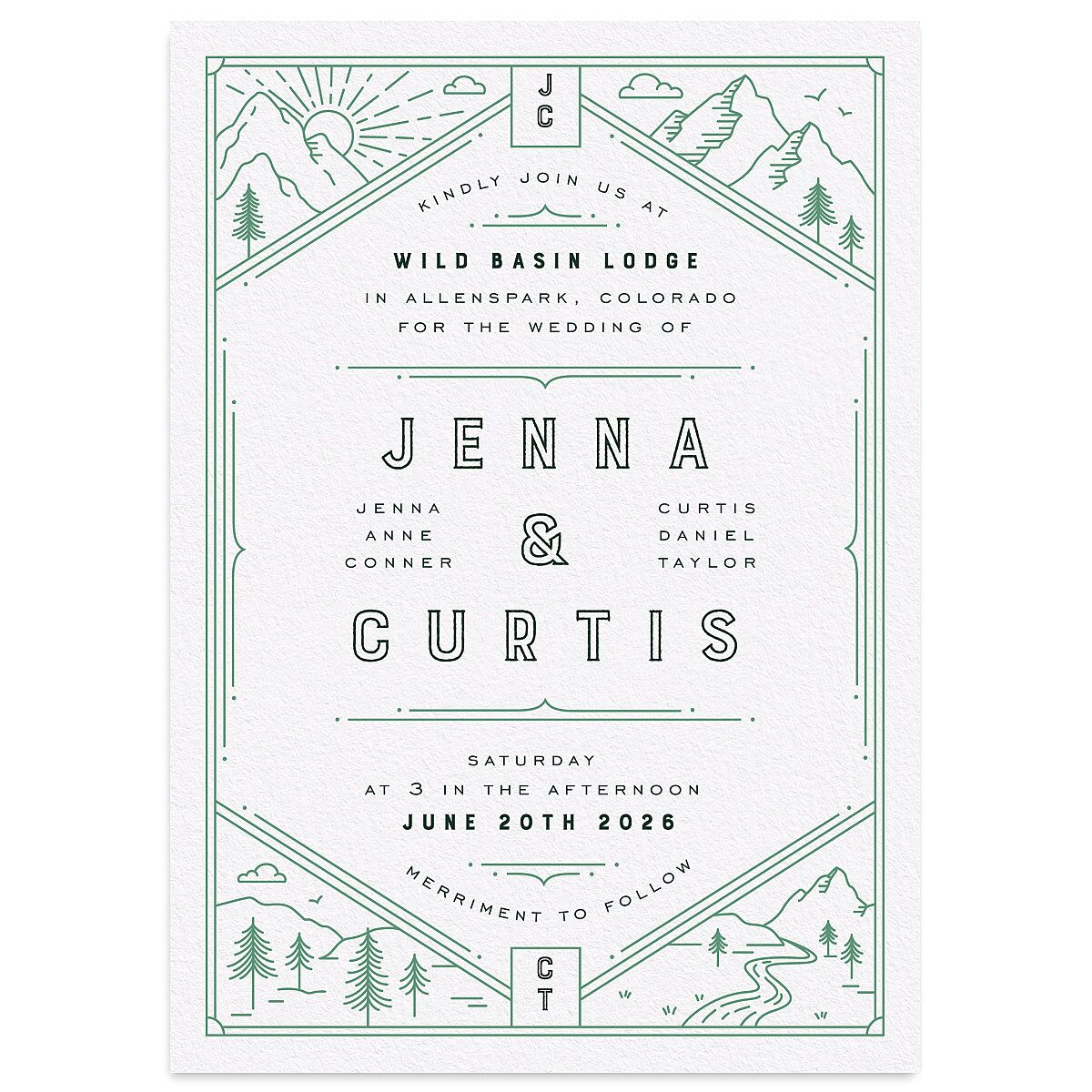 Iconic Mountain Wedding Invitations