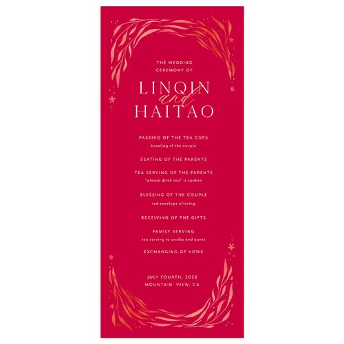 Romantic Phoenix Wedding Programs Crimson Signature