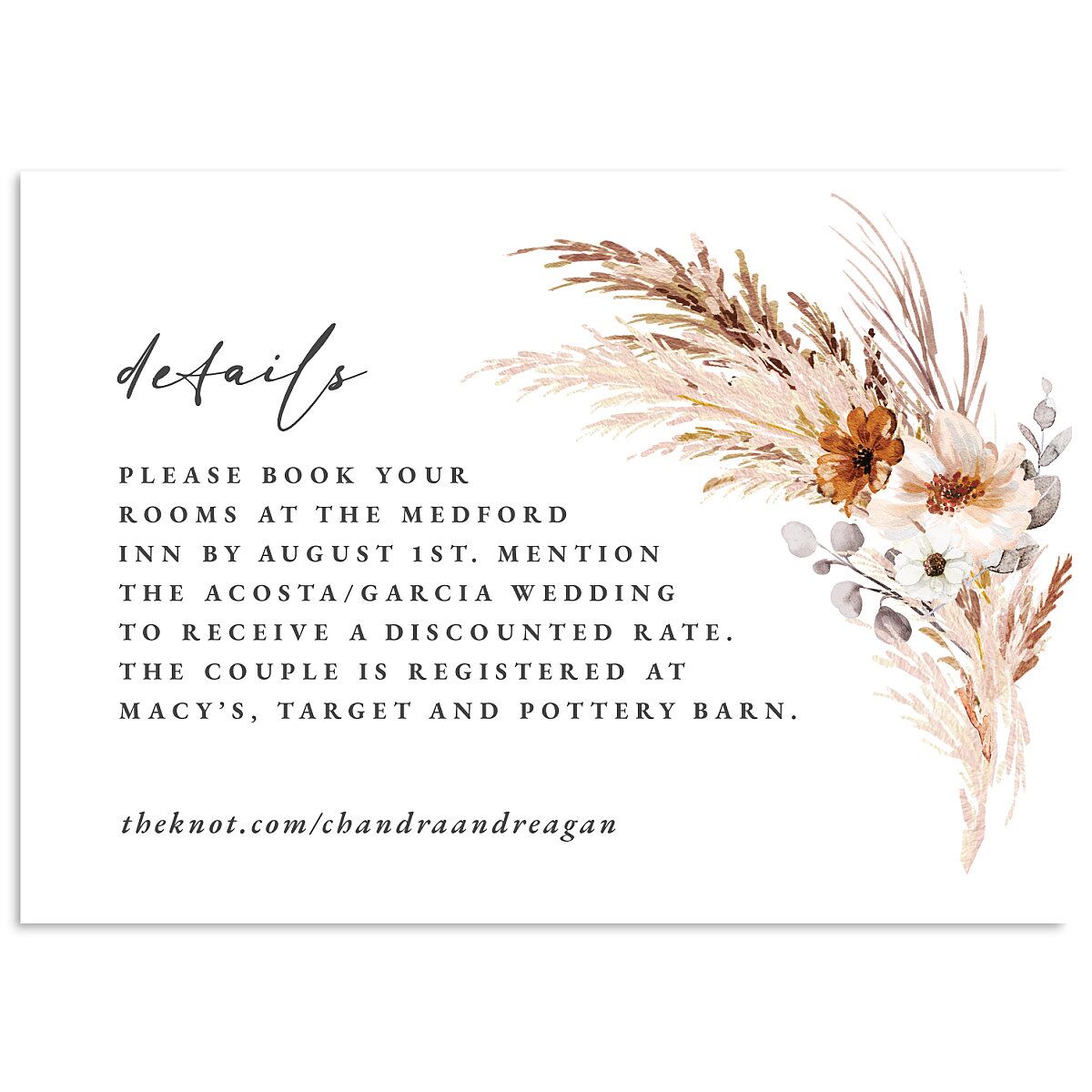 Bohemian Hoop Wedding Enclosure Cards
