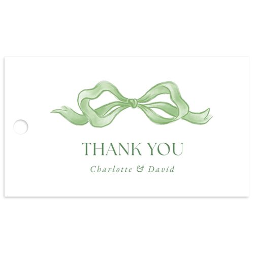 Vintage Bow Favor Gift Tags Jewel Green Signature