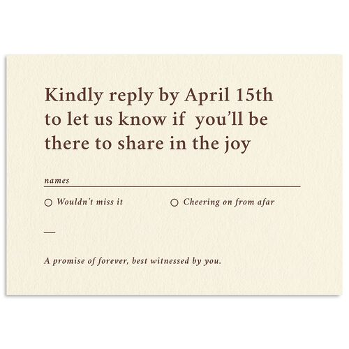 Elegant Typography Wedding Response Cards Walnut Signature Standard