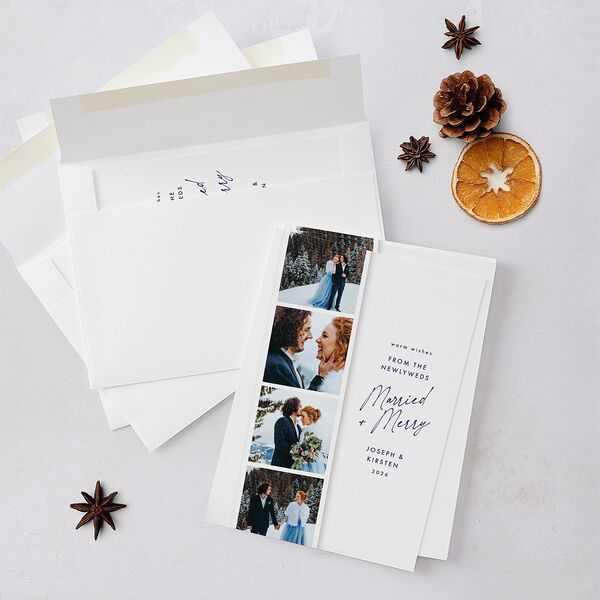 Merry Photobooth Holiday Cards Stream Signature Blank Standard Portrait