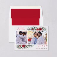 Holiday Bouquet Save the Date Cards Crimson Signature smooth Blank
