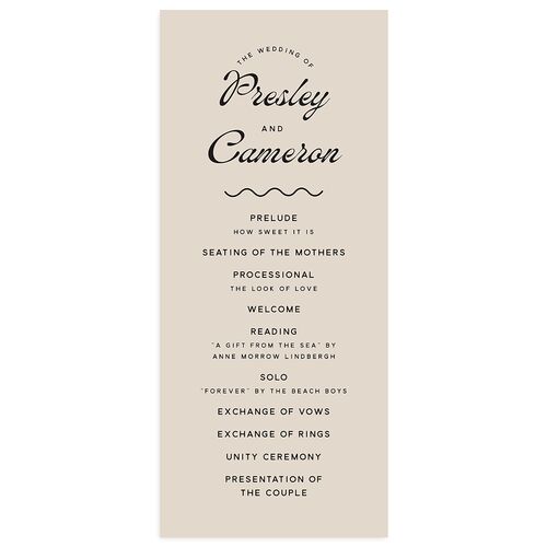 Cabana Stripes Wedding Programs Sand Signature