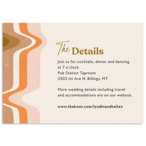 Groovy Lines Wedding Event Detail Cards Saddle Signature Standard