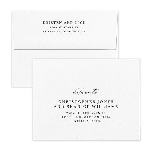 Eucalyptus Frame Save the Date Magnet Envelopes Rose Midnight Both Recipient and Return Addresses Signature Standard