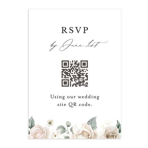 Elegant Floral QR Code RSVP Cards Charcoal Signature Standard