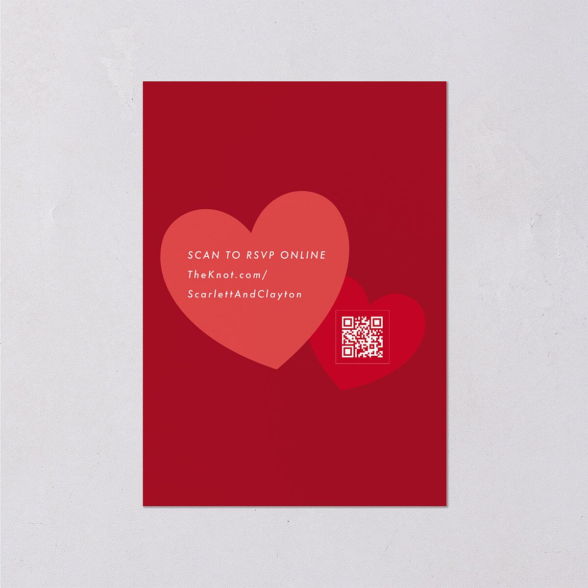 Modern Retro Hearts Wedding Response Cards Ruby Signature Standard
