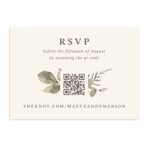 Elegant Botanical Autumn Floral QR Code RSVP Cards Daffodil Signature Standard