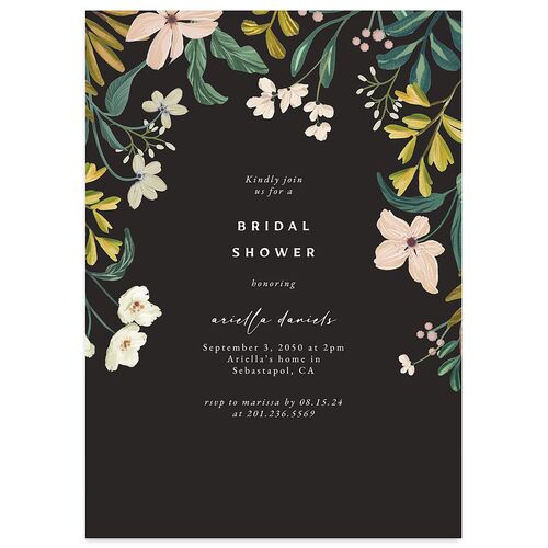 Vintage Garden Bridal Shower Invitations Licorice Signature Blank