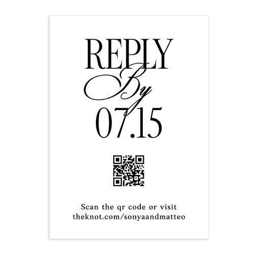 Luxury Editorial Photo QR Code RSVP Cards Charcoal Signature Standard