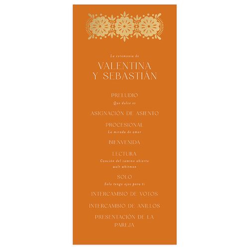 Hacienda Elegante Wedding Programs Gold Cinnamon Signature
