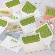 Retro Modern QR Code Save the Date Cards Greenery Signature smooth Blank No Standard