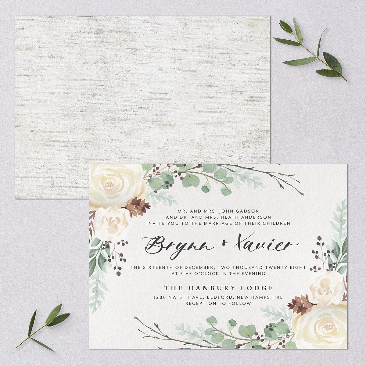 Rustic Botanical Wedding Invitations Thyme Signature Blank No