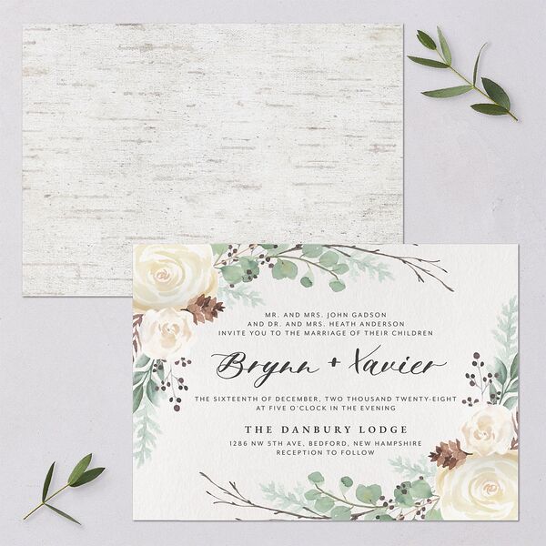 Rustic Botanical Wedding Invitations Thyme Signature Blank No